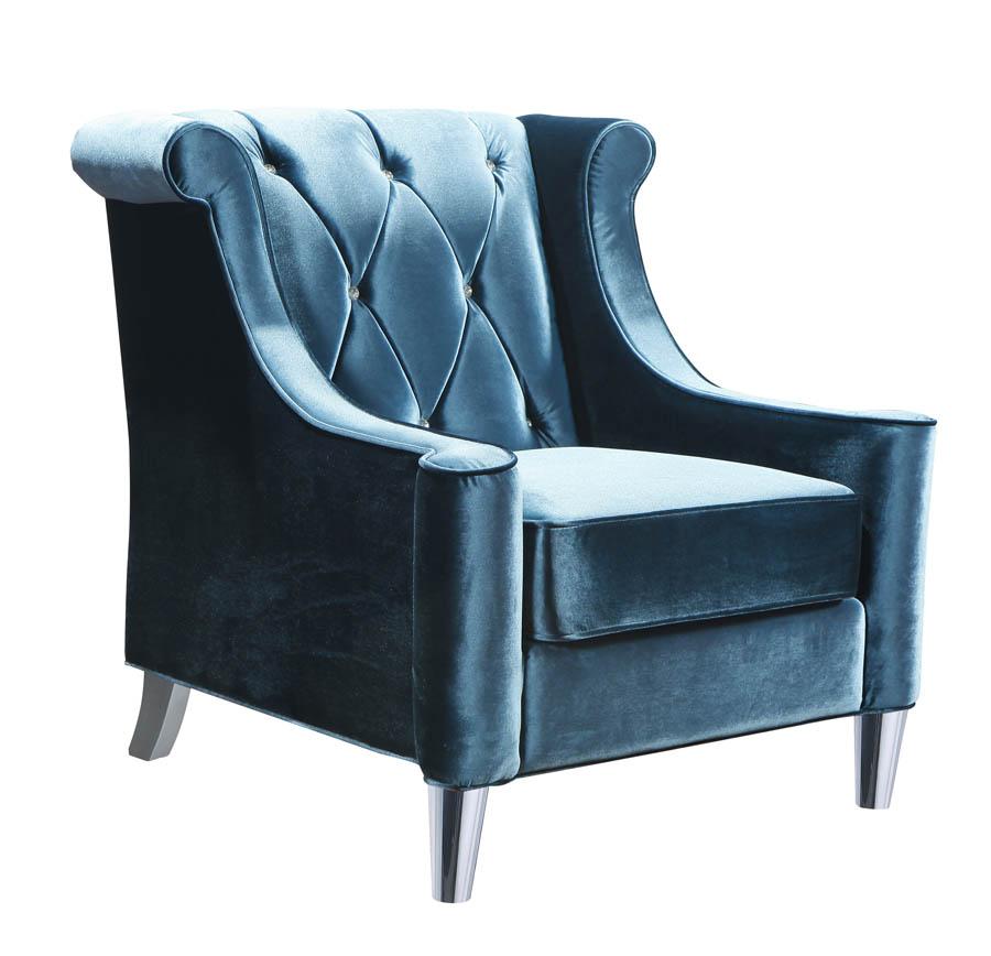Barrister Chair (Blue Velvet & Crystal) [LC8441BLUE