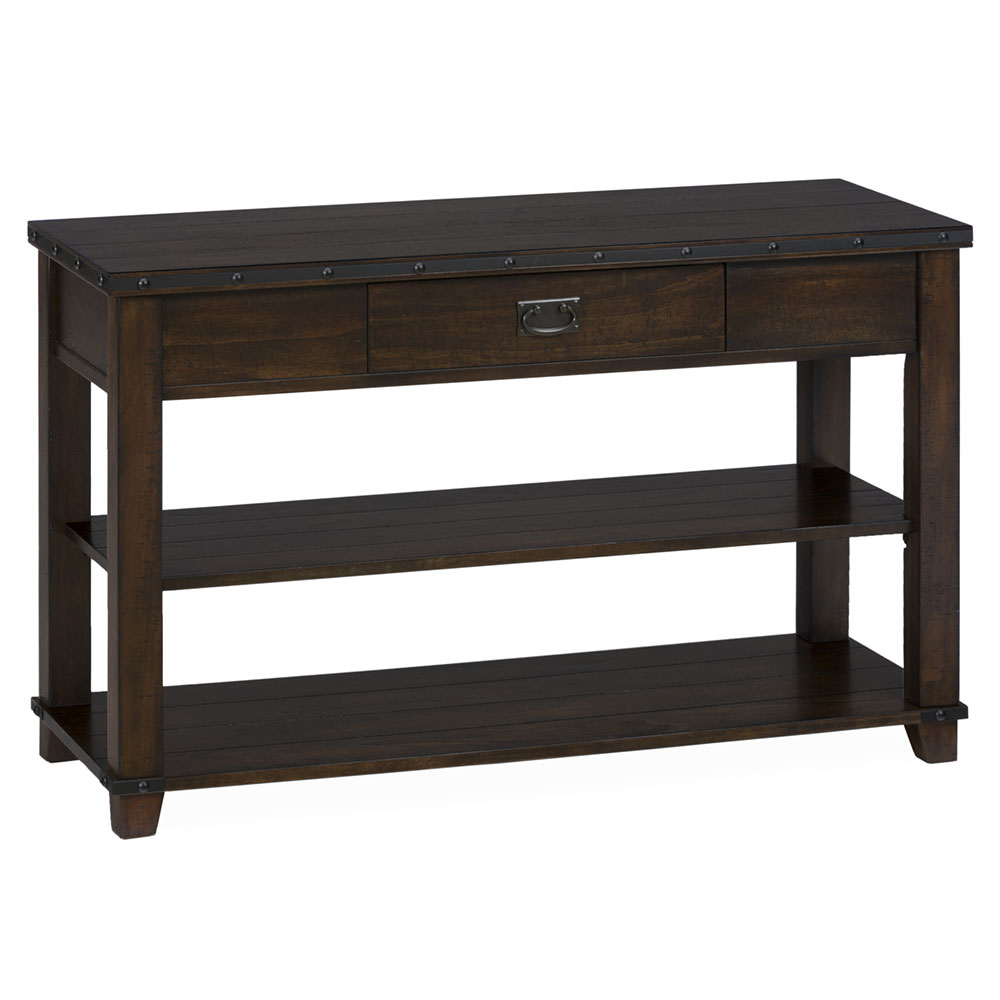 Cassidy Brown Traditional Plank Top Sofa Table  [5614] : Decor South