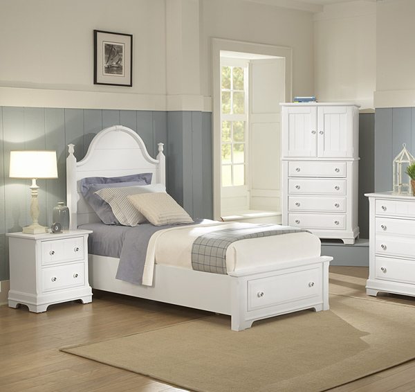  Collection Panel Storage Bedroom Set Snow White Finish : Decor South