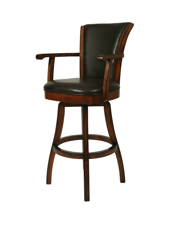 Glenwood Swivel Counter Stool With Arms Russet Cordovan Brown