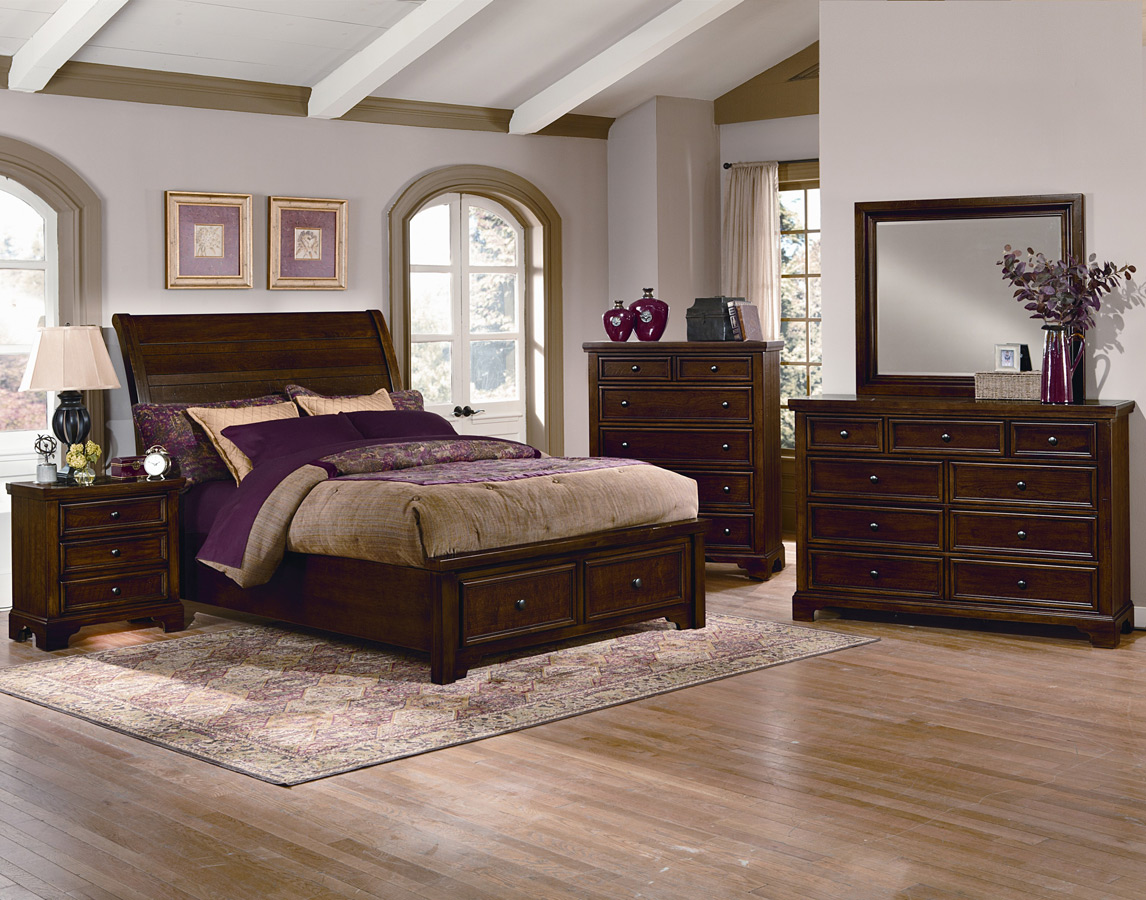 Hanover Sleigh Storage Bedroom Set (Cherry Finish) - [812-552] : Decor ...