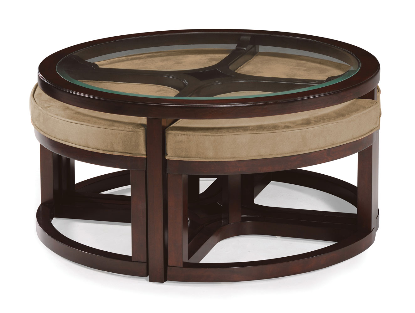 juniper round cocktail table with 4 stools (mink brown) - [t1020 juniper round cocktail table with 4 stools (mink brown) - [t1020