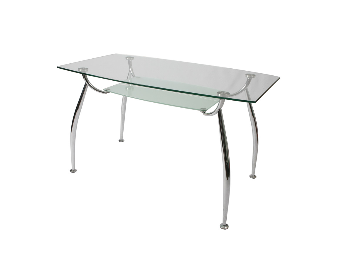 Roman Dining Table Chrome amp; Glass Finish : Decor South Roman Dining Table Chrome amp; Glass Finish : Decor South
