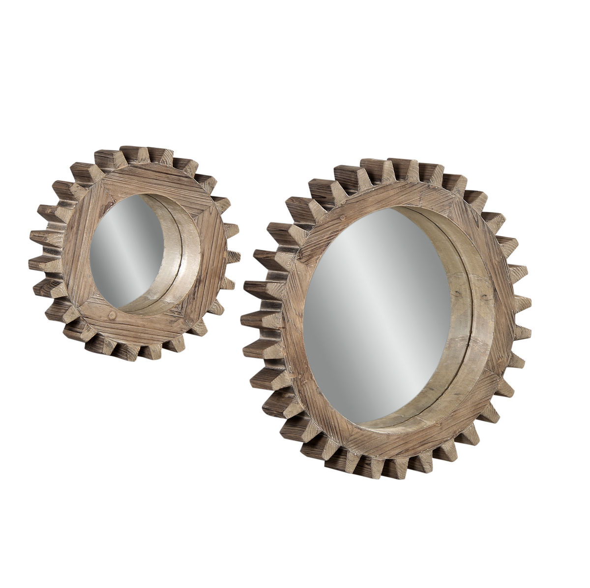 Wall Mirror Set sprockets wall mirror - set of 2 (dark weathered finish Wall Mirror Set sprockets wall mirror - set of 2 (dark weathered finish