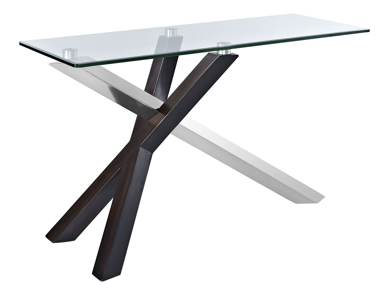 Verge Rectangular Sofa Table Deep Espresso Stainless