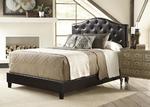 All-N-One Fully Upholstered Tuft Queen Bed (Brown)