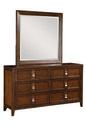 Bayfield Drawer Dresser & Mirror (Sienna & Medium Brown)