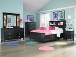 Bennett Bookcase Storage Bedroom Set (Black)