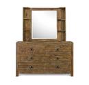 Braxton Landscape Mirror with Shelves (Distressed Natural)