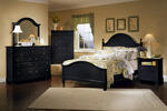 Cottage Collection Panel Bedroom Set (Black Finish)