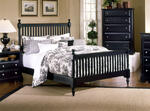 Cottage Collection Slat Poster Bed (Black Finish)