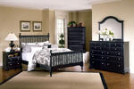 Cottage Collection Slat Poster Bedroom Set (Black Finish)