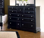 Cottage Collection Triple Dresser (Black Finish)