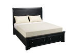 Cottage Collection Sleigh Storage Bed (Black Finish)