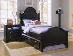 Cottage Collection Trundle Face Panel Bed (Black Finish)