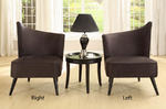 Elegant Accent Chair with Left-Flared Back (Black Microfiber) - [LC2132MFBLLE] 1