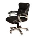 Fixed Arm Chair (Black & Bonded Leather)