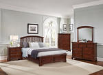 Forsyth Arched Storage Bedroom Set (Cherry Finish)