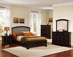 Forsyth Arched Storage Bedroom Set (Merlot Finish)