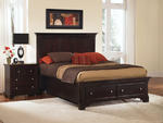 Forsyth Panel Storage Bedroom Set (Merlot Finish)