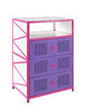 Girls Buggy Chest (Bright Pink, Purple & White)