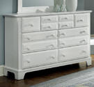 Hamilton Franklin Seven Drawer Triple Dresser (Snow White Finish)