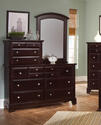 Hamilton Franklin Vanity Dresser & Mirror (Merlot Finish)