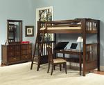 Pepper Creek Bunk Bed with Desk & Chair (Dark Birch)