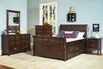 Pepper Creek Sleigh Storage Bedroom Set (Dark Birch)