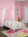 Princess Emily Carriage Canopy Twin Bed (Antique White)