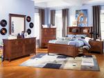 Riley Bookcase Storage Bedroom Set (Cherry)
