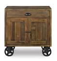 River Ridge Door Nightstand with Casters (Distressed Natural)