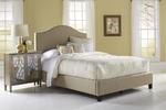 Saddle Back Upholstered Bed (Beige)