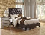 Sleigh Upholstered Bed (Chocolate)