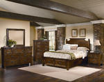 Timber Mill Broomhandle Storage Bedroom Set (Pine Finish)