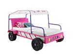 Twin Girls Buggy Bed (Bright Pink, Purple & White)