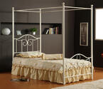 Westfield Metal Canopy Bed (Off White Finish)