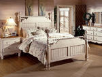 Wilshire Poster Bed (Antique White Finish)