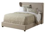 Wing Upholstered Bed (Cream)
