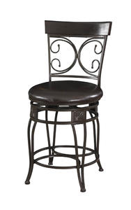 Big & Tall Back to Back Scroll Counter Stool (Black) - [938-918]