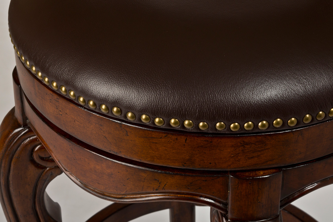 Burrell Swivel Counter Stool Brown Cherry Leather Finish 5170 Burrell Swivel Counter Stool Brown Cherry Leather Finish 5170 826