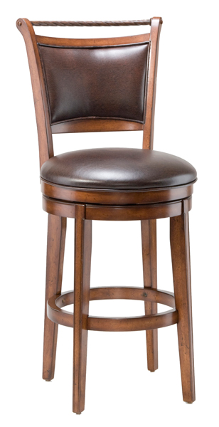 Calais Wood Swivel Barstool In Brown Vinyl Cherry 4298 830s Calais Wood Swivel Barstool In Brown Vinyl Cherry 4298 830s