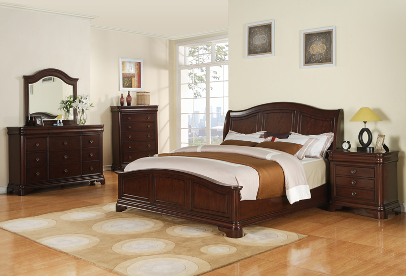 Cameron Bedroom Set Dark Cherry Finish Cm750qb Decor South