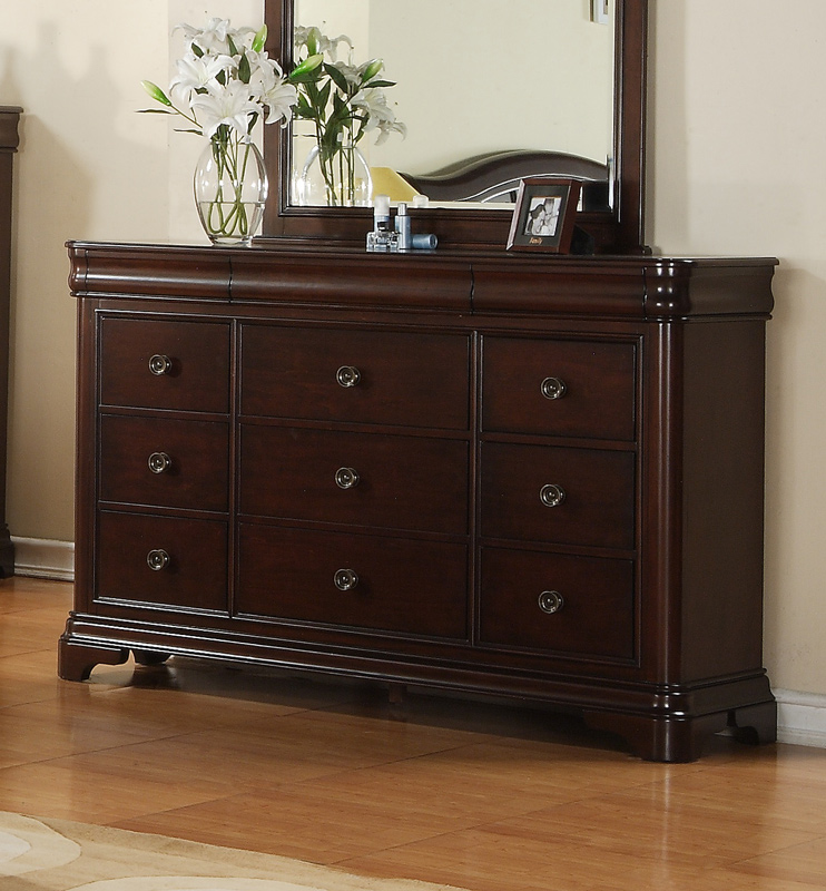 Cameron Bedroom Set Dark Cherry Finish Cm750qb Decor South