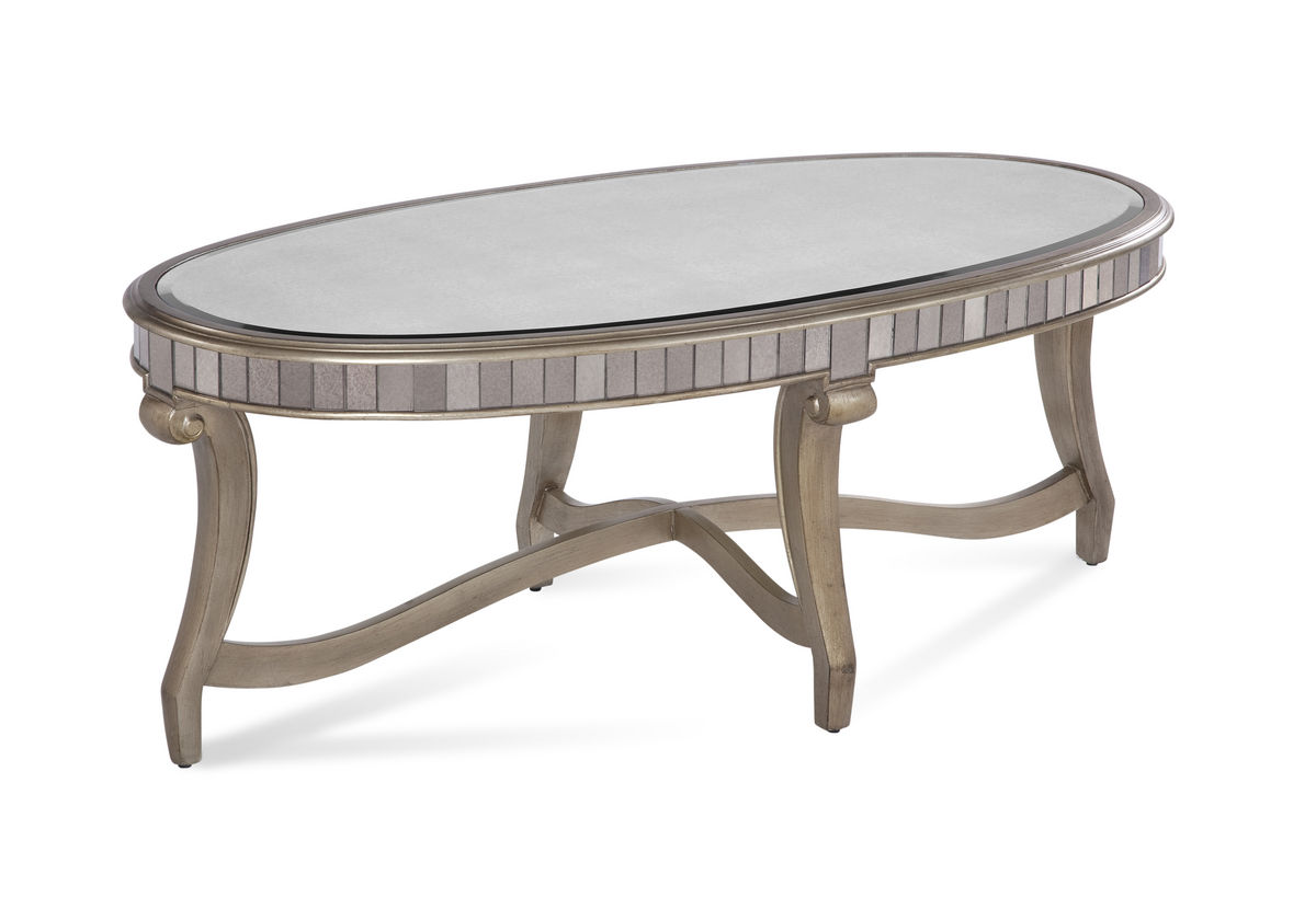 celine oval cocktail table real silver leaf antique mirror 1