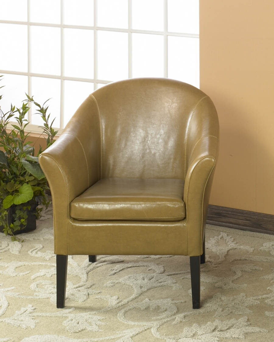 Camel leather top club chair