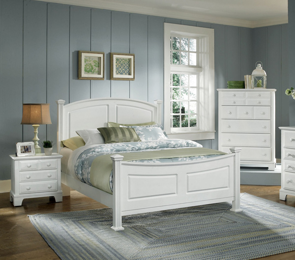 Hamilton Franklin Panel Bedroom Set Snow White Finish