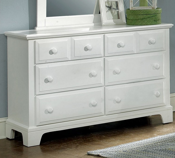 Hamilton Franklin Six Drawer Dresser Snow White Finish Bb6