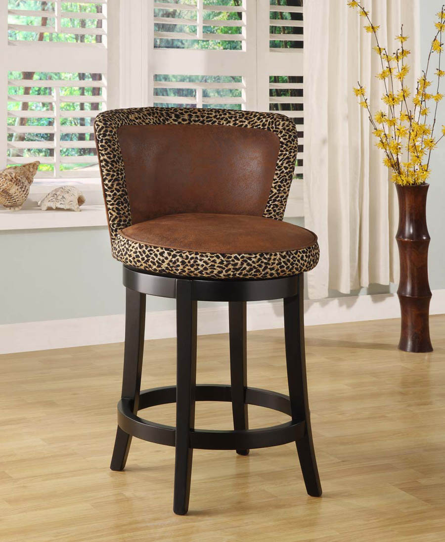 Lisbon Swivel Counter Stool (Leopard Print) [LCMBS11SWMFAP26] Decor