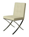 Aria Side Chair (Chrome & Ivory Finish)
